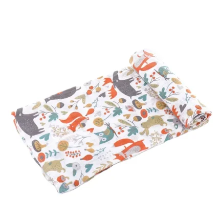 Musebebe Baby Bedding 47*47 Soft Bamboo Cotton Muslin Dream Blanket Floral Pattern Woven Breathable and Comfortable for Kids